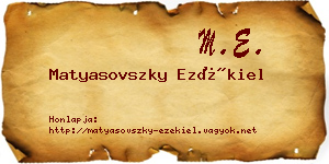 Matyasovszky Ezékiel névjegykártya